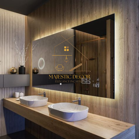 Miroir LED de Salle de Bain 80x60 cm - Éclairage Intelligent, Bluetooth & Grossissement 3X
