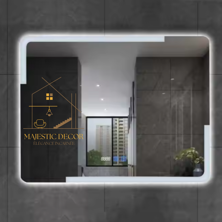 Miroir LED Rétroéclairé 80x60 cm - Écran Tactile, Anti-Buée & Éclairage Personnalisable