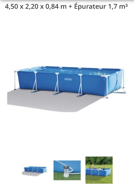 A  Piscine intex 4.50 x 2.20 x 84cm +moteur
