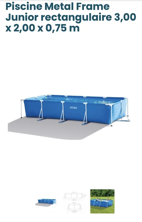 A  Intex Piscine cadre métal 3.00X2.00X0.75m