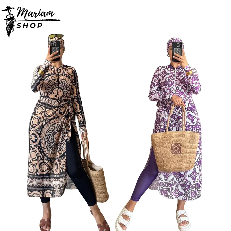 Burkini 5 pieces Bonnet Maillot Colone Jup Cache maillot muslin