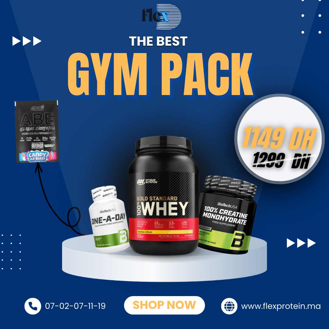 PACK WHEY PROTEIN GOLD STANDARD 907 G + CREATINE BIOTECH 300G + ONE A DAY 100 TABLETS + SACHET ABE