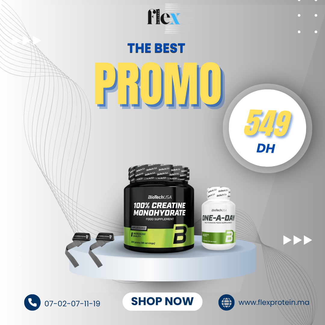 pack creatine biotech 300g + one a day + straps