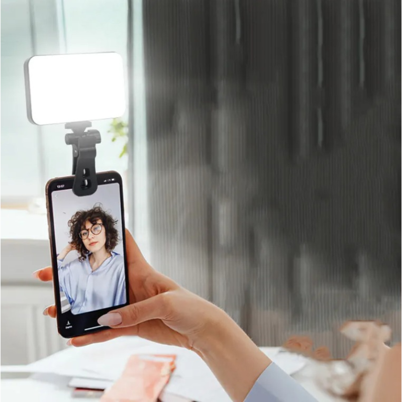Selfie Ring Light Lampe LED Rechargeable Clip-On VL-60BI