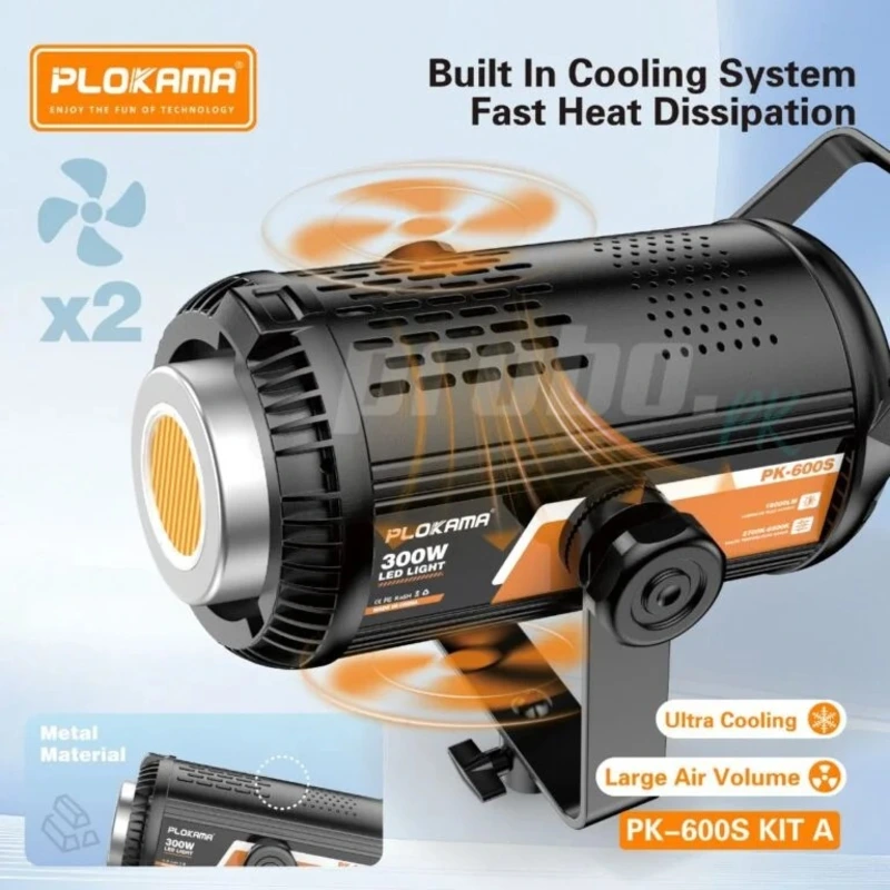 Studio LED 300W Complet PLOKAMA PK-600S – Trépied 2,8M + Softbox Nid d'Abeille 65cm