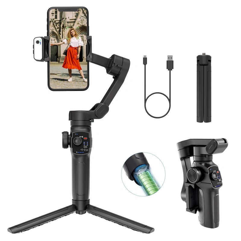Stabilisateur Smartphone 3 Axes L9 (Gimbal) avec Détecteur de Mouvement