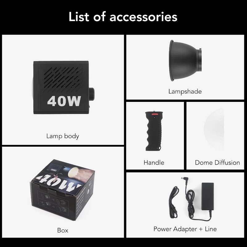 Projecteur LED COB 40W Rechargeable Photo/Vidéo M60