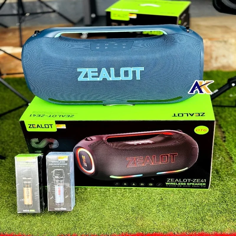 Zealot ZE41 — Enceinte Portable Bluetooth Basses Puissantes avec 2 Micros Sans Fil