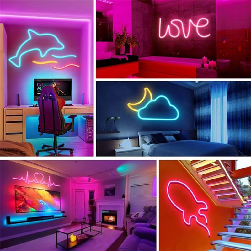 💡 Bande Lumineuse, Néon LED Strip, LED Mood Néon avec Contrôle Application