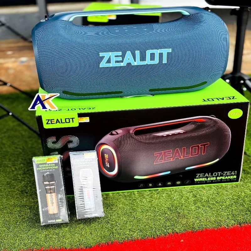 Zealot ZE41 — Enceinte Portable Bluetooth Basses Puissantes avec 2 Micros Sans Fil
