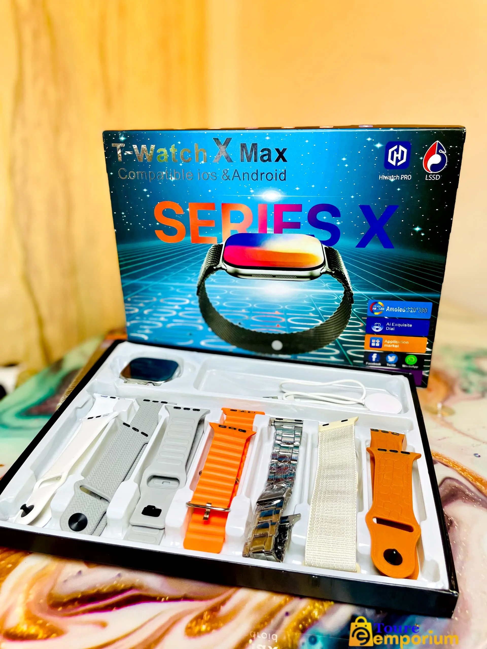 Smart watch montre connectée ultra séries X à 7 bracelets