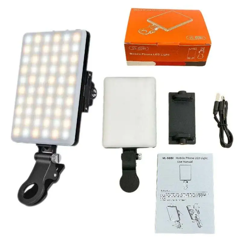 Selfie Ring Light Lampe LED Rechargeable Clip-On VL-60BI