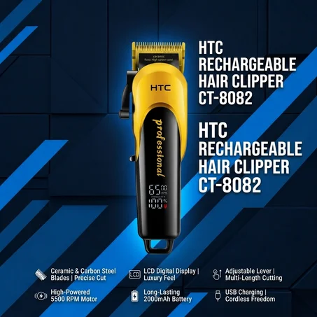 HTC CT-8082 – Tondeuse Barber Haute Performance | Style, Puissance & Précision