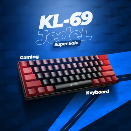 JEDEL KL69 – Clavier Gaming Mécanique RGB | Précision & Style Compact