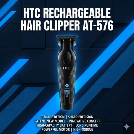 HTC AT-576 – Tondeuse Barber Professionnelle | Coupe Ultra Précise & Performance Extrême