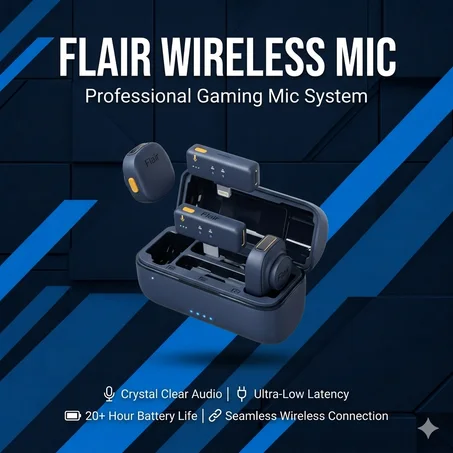 FLAIR WIRELESS MIC – Microphone Bluetooth Portable | Audio HD & Réduction de Bruit