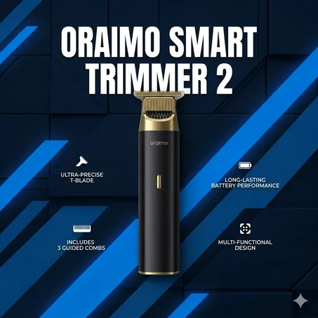 Oraimo SmartTrimmer 2 – Tondeuse Professionnelle Sans Fil | Coupe Ultra Précise & Performance Durable