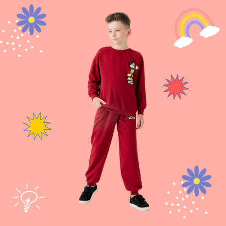 🐭👕 أنسومبل Mickey Mouse للأطفال – 2 بياس | من 6 حتى 10 سنوات