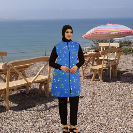 Burkini hijab 4 pièces , protection UV et séchage Rapide