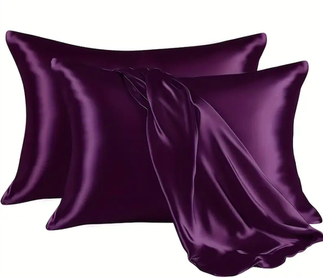 2 Taies d'oreiller en satin doux pour les cheveux et le visage