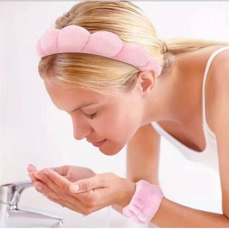 3 pièces ,1 bandeau de maquillage, 2 bandeaux de poignet