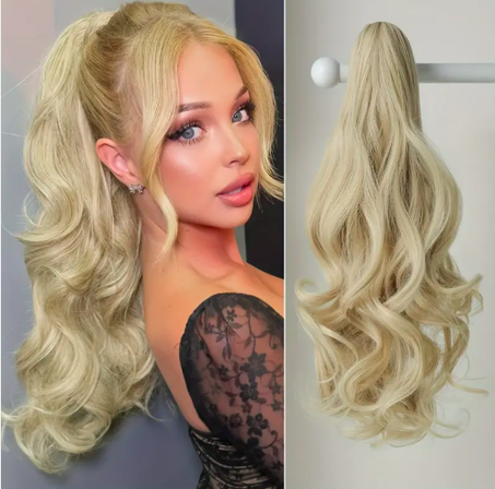 queue de cheval bouclé pince à griffes , blonde