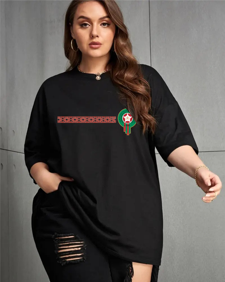 t-shirt Graphique Marocaine à Col en rond pour Femmes