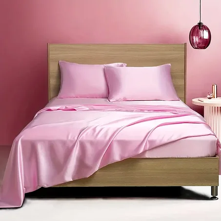 drap plat et 2 taie d'oreiller en soie de Luxe , pour le cheveux et le visage