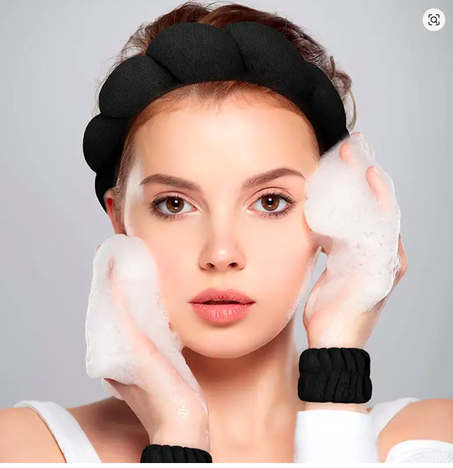 3 pièces ,1 bandeau de maquillage, 2 bandeaux de poignet