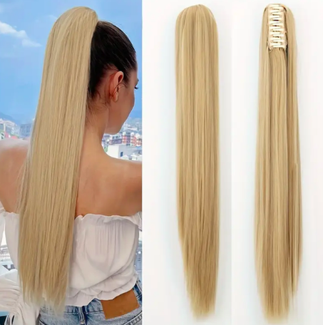 queue de cheval longue pince à griffes ,  blonde