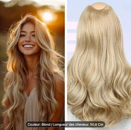 Extension Cheveux  Bouclé A Clip , blonde