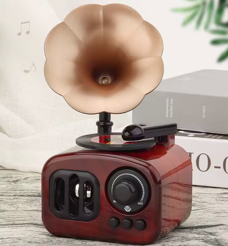 Boîte à Musique Gramophone Vintage - Décoration Miniature de Phonographe pour la Maison, le Bureau