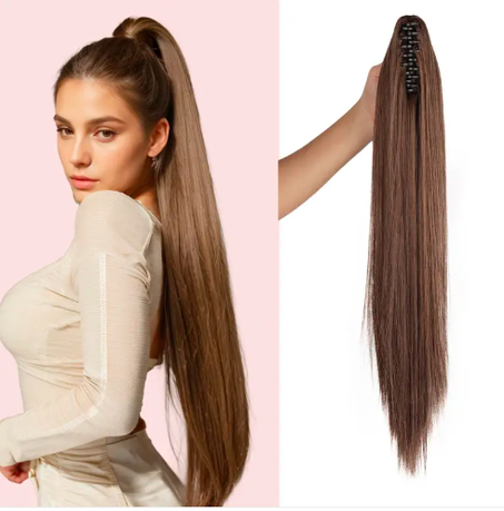 queue de cheval longue pince à griffes , marron claire