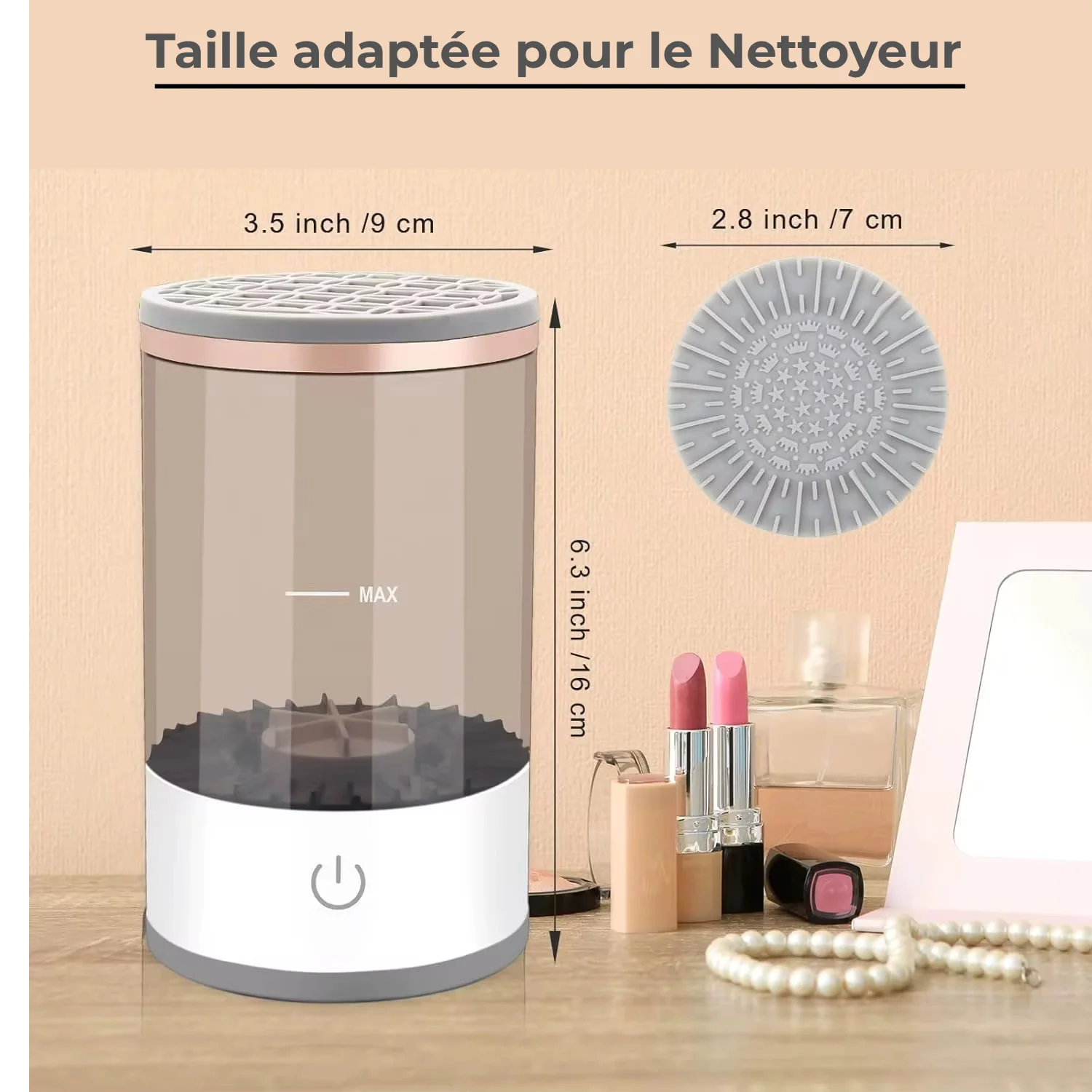 Nettoyeur Électrique Automatique pour Pinceaux de Maquillage