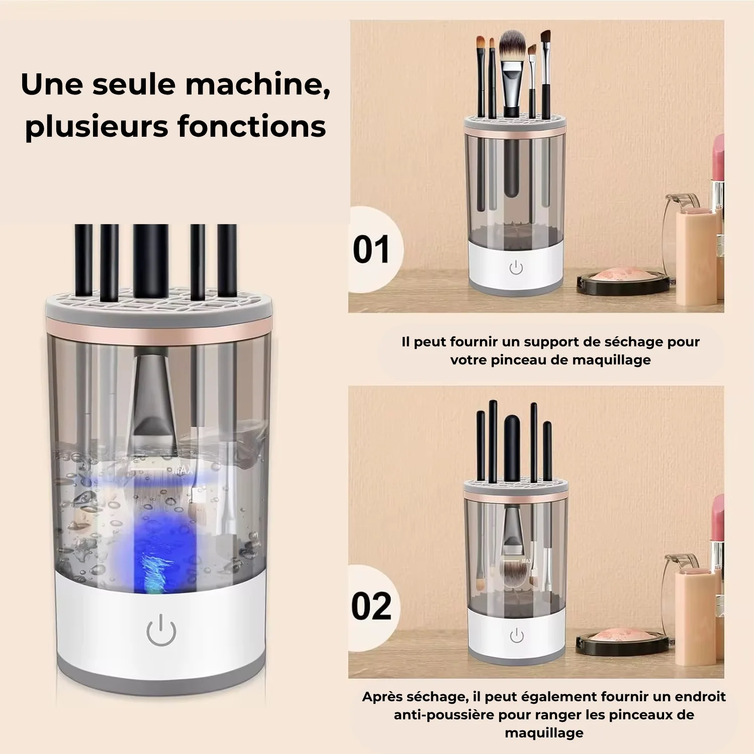 Nettoyeur Électrique Automatique pour Pinceaux de Maquillage