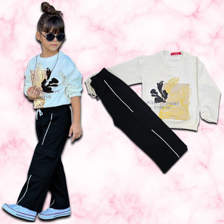 طقم بناتي من قطعتين، 90% قطن (2 أطقم ب 400 درهم)