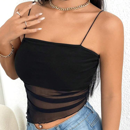 Top caraco froncé en maille contrastée