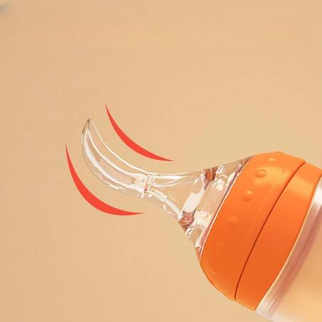 ملعقة توزيع الطعام للأطفال الرضع قابلة للضغط لتغذية الحبوب للأولاد والبنات والأطفال الصغار