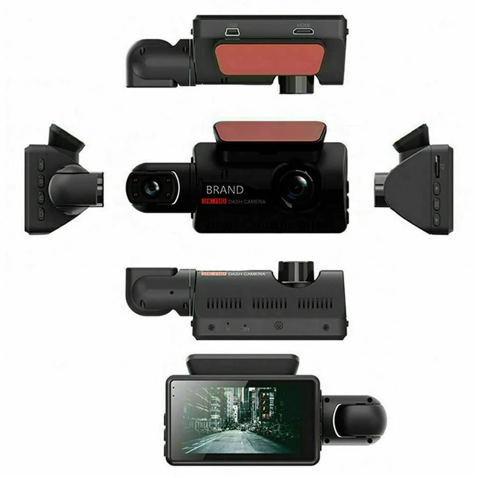 كاميرا Dash Cam ذات العدسة المزدوجة رؤية ليلية فائقة مع فلتر بالأشعة تحت الحمراء 2 عدسات بزاوية واسعة للغاية (مجال رؤية أفقي 90 درجة)