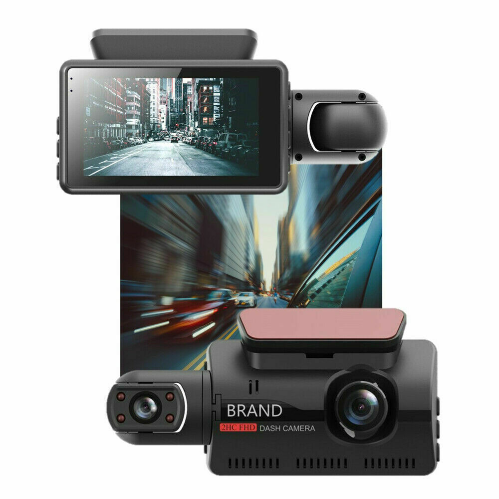 كاميرا Dash Cam ذات العدسة المزدوجة رؤية ليلية فائقة مع فلتر بالأشعة تحت الحمراء 2 عدسات بزاوية واسعة للغاية (مجال رؤية أفقي 90 درجة)