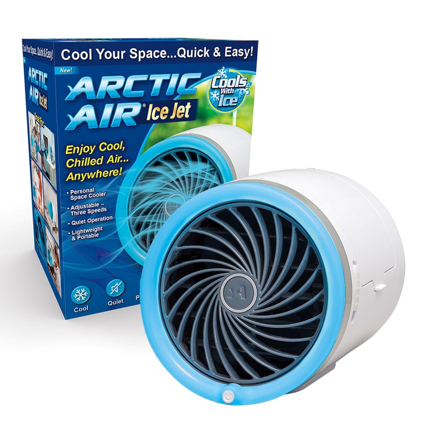 ❄️🔥 برد صيفك بأناقة مع Arctic Air Ice Jet! جهاز تبريد محمول بتقنية الثلج، تصميم أنيق، أداء عالي، ومعه إضاءة LED تفتح النفس