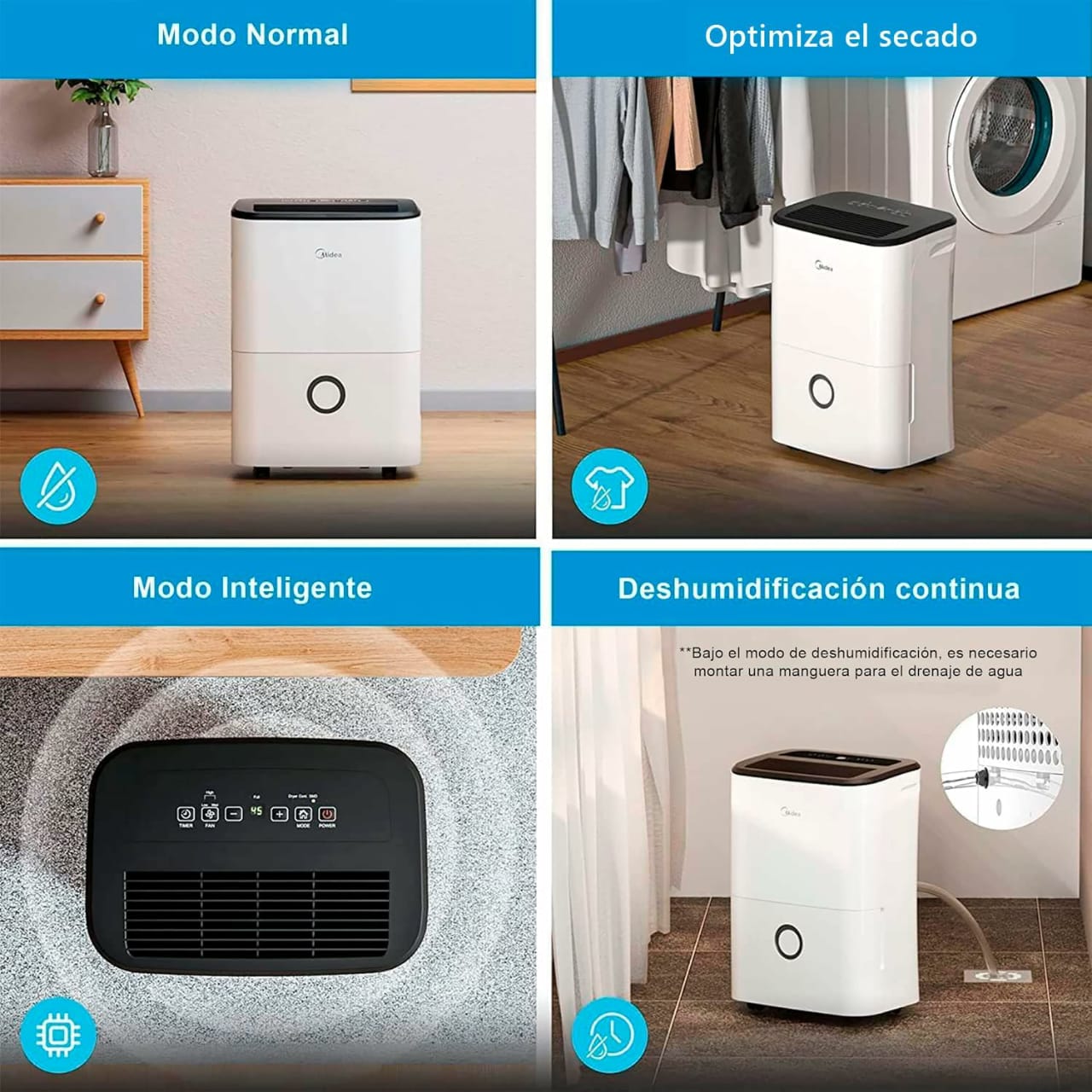 🌀 ودّع الرطوبة والعفن والروائح الكريهة! 📦 جهاز شفط الرطوبة المتنقل من Midea – الحل المثالي لبيئة صحية ونقية! 💨🏠  🔹 إزالة رطوبة فائقة الكفاءة: