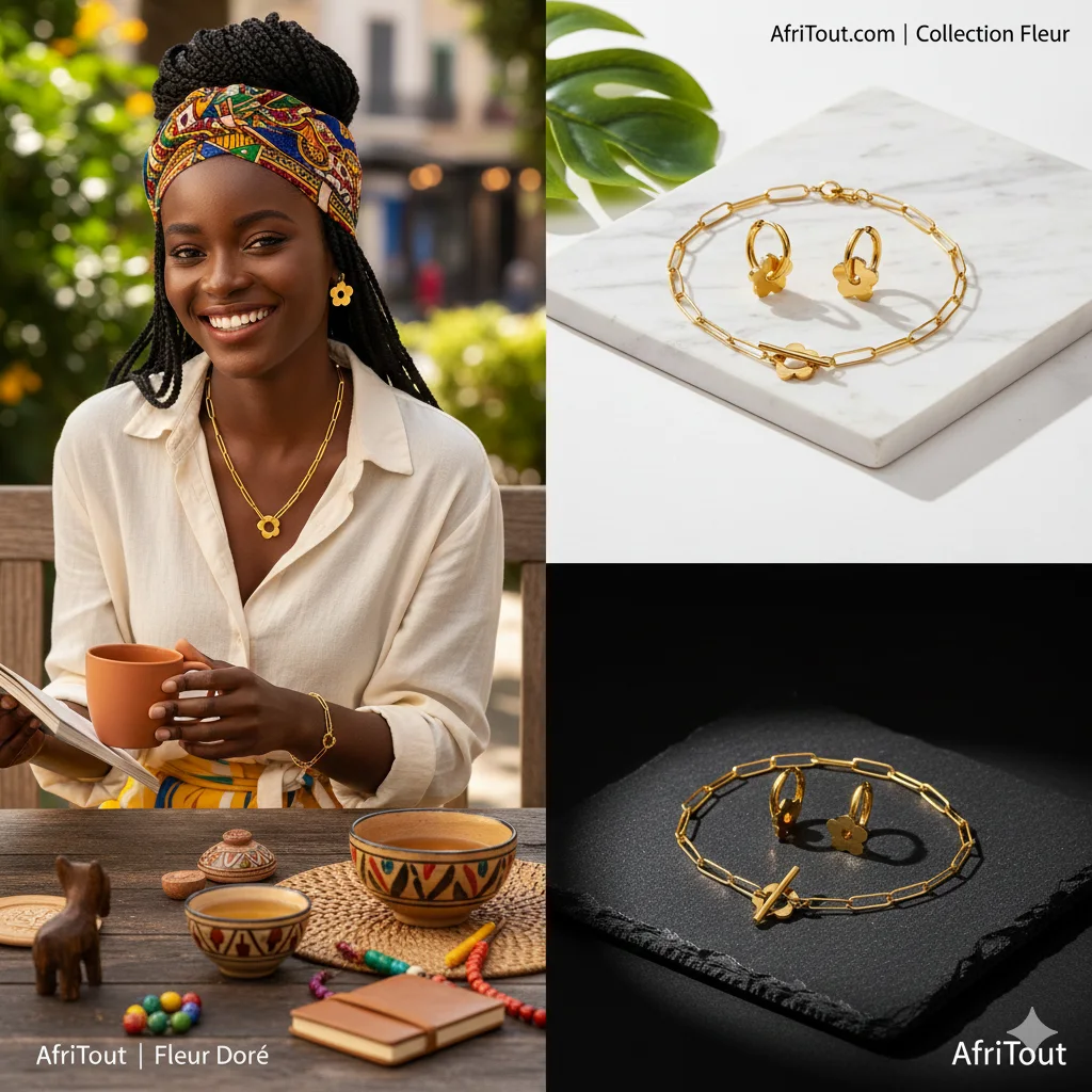 Collier & Boucles d’Oreilles Élégance Dorée – L’accessoire qui illumine chaque look