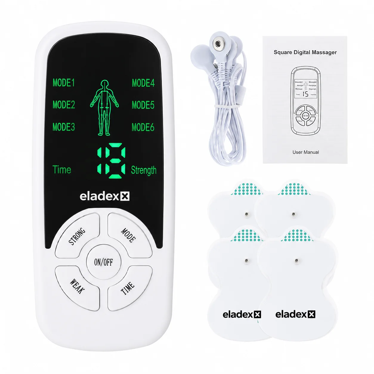Electroestimulador Digital Eladex™ – 6 Modos de Masaje