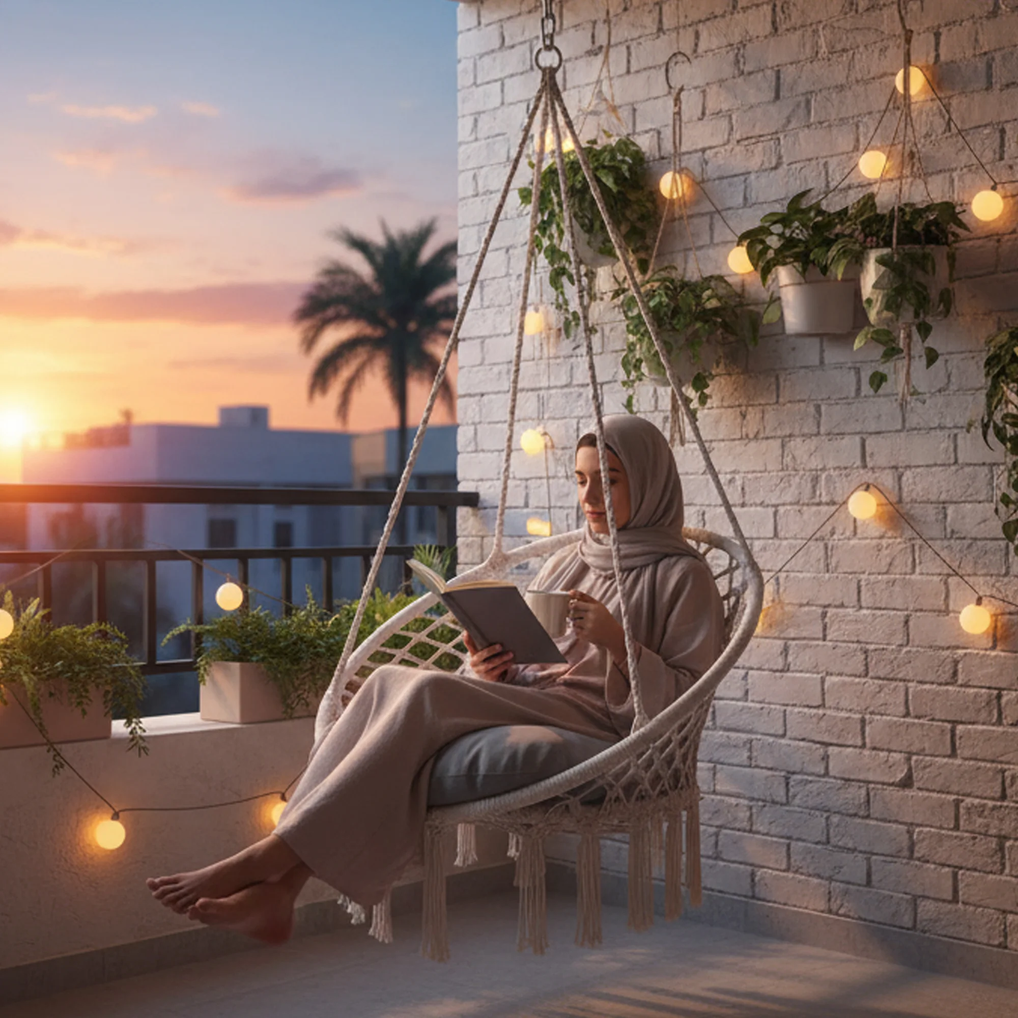 كرسي أرجوحة بوهيمي للاسترخاء | راحة وأناقة في بيتك – توصيل داخل السعودية | دائري معلق يتحمل اكثر من ١٢٠ كيلو