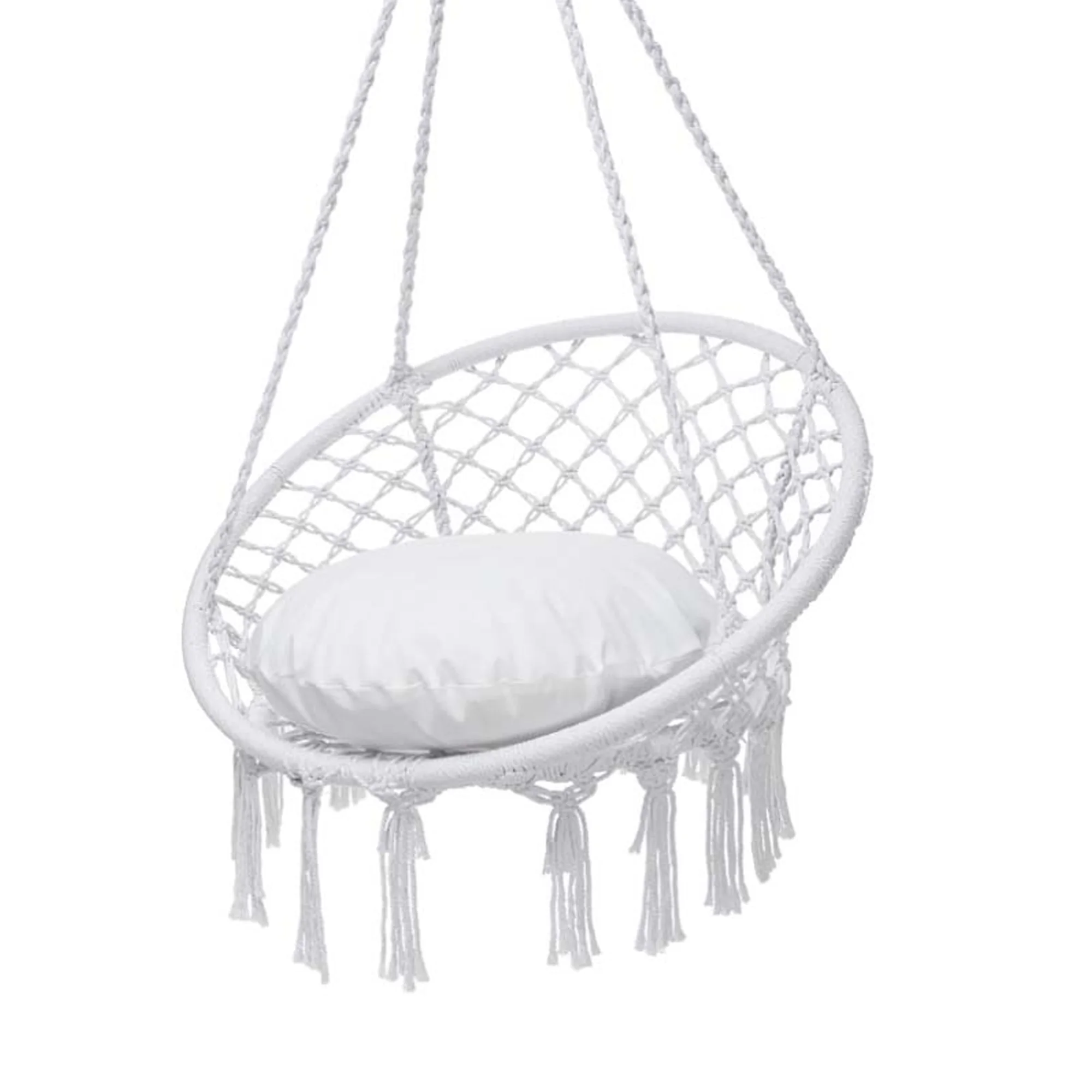 كرسي أرجوحة بوهيمي للاسترخاء | راحة وأناقة في بيتك – توصيل داخل السعودية | دائري معلق يتحمل اكثر من ١٢٠ كيلو