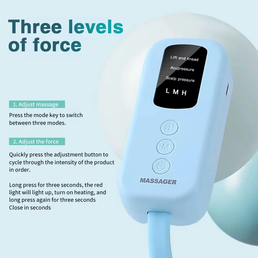 Sleep Aid Head Massager Airbag Wrapping Cap Scalp Massage Instrument with Air Compression Relaxation Rechargeable Use