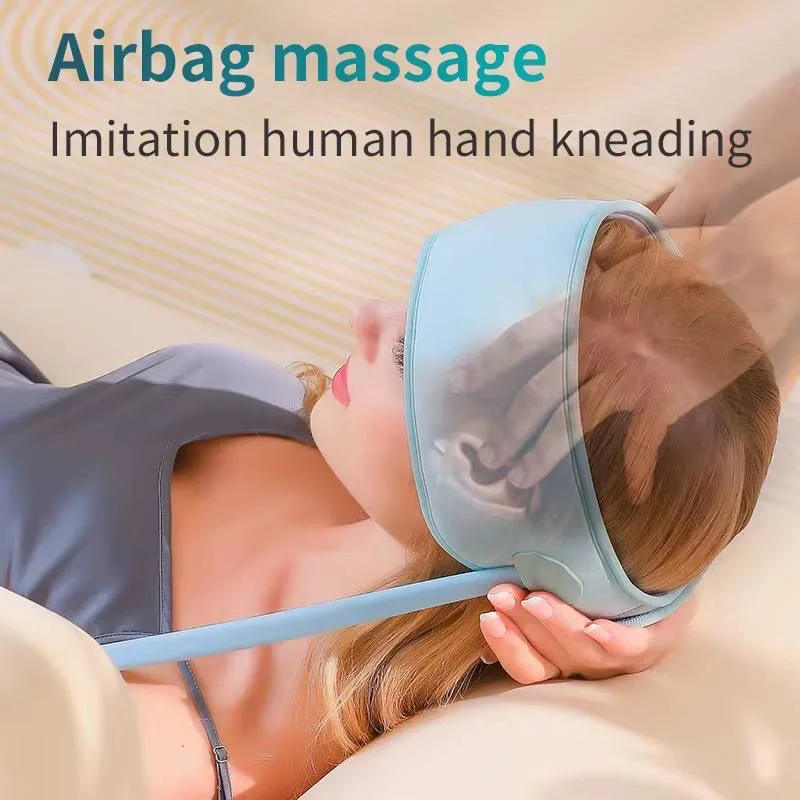 Sleep Aid Head Massager Airbag Wrapping Cap Scalp Massage Instrument with Air Compression Relaxation Rechargeable Use