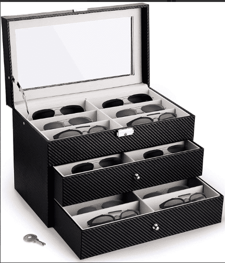 علبة رائعة و كبيرة لترتيب النظارات [18 نظارة]