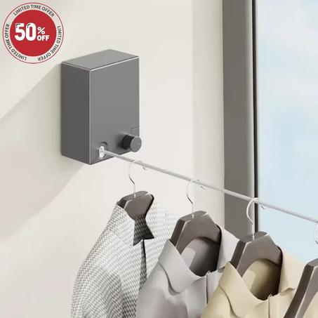 حبل غسيل قابل للسحب من الفولاذ المقاوم للصدأ – موفر للمساحة وعملي للمنزل